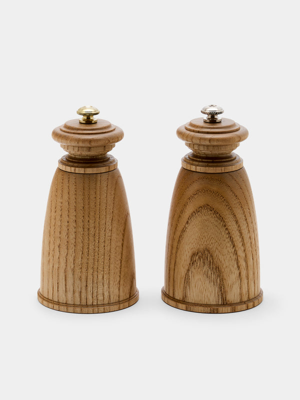 Yamani Woodworks - Hand-Turned Wood Salt and Pepper Mills (Set of 2) - Brown - ABASK - 