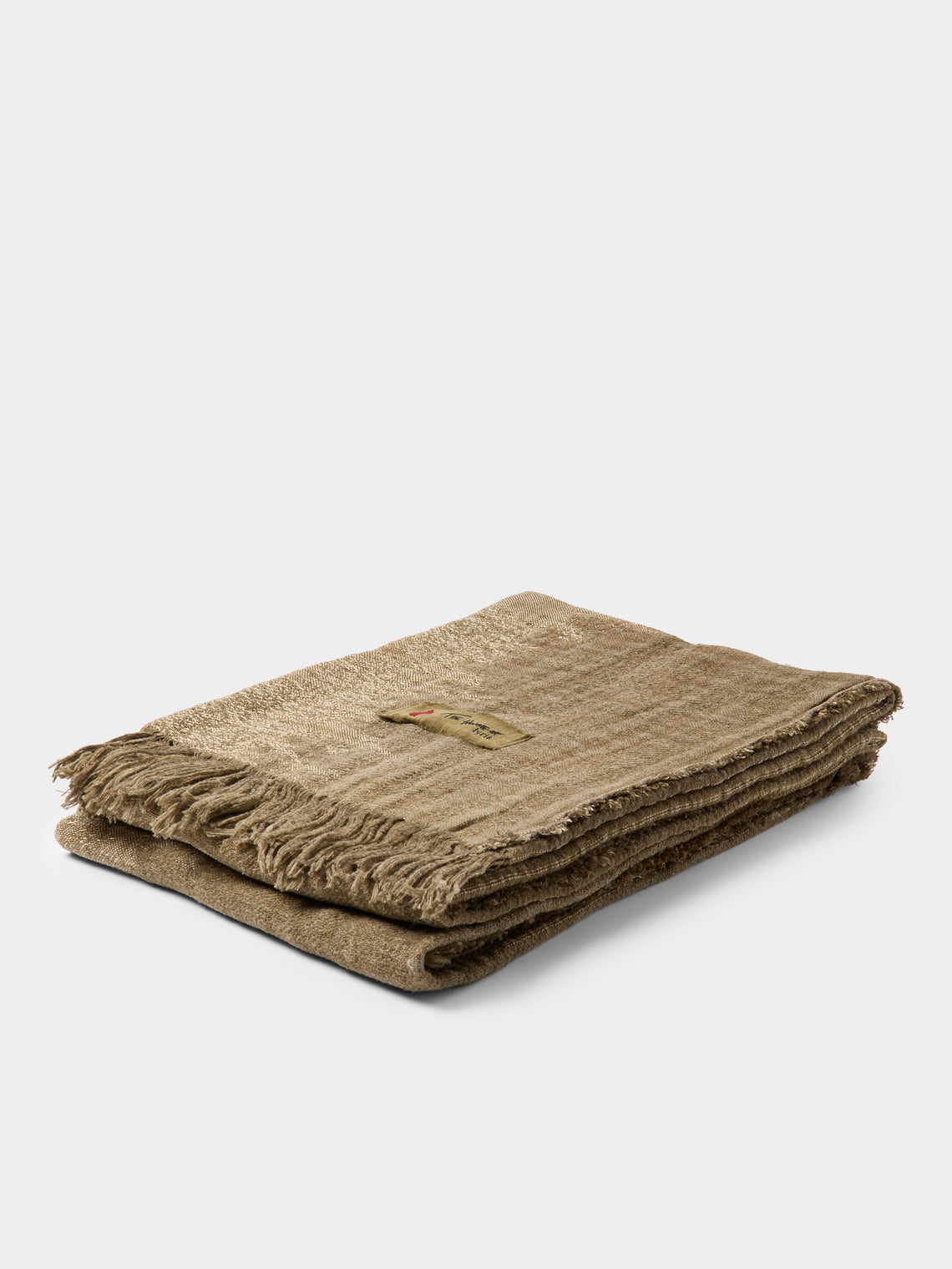 The House of Lyria - Linen-Blend Bed Blanket (110in/2.8m) - Beige - ABASK