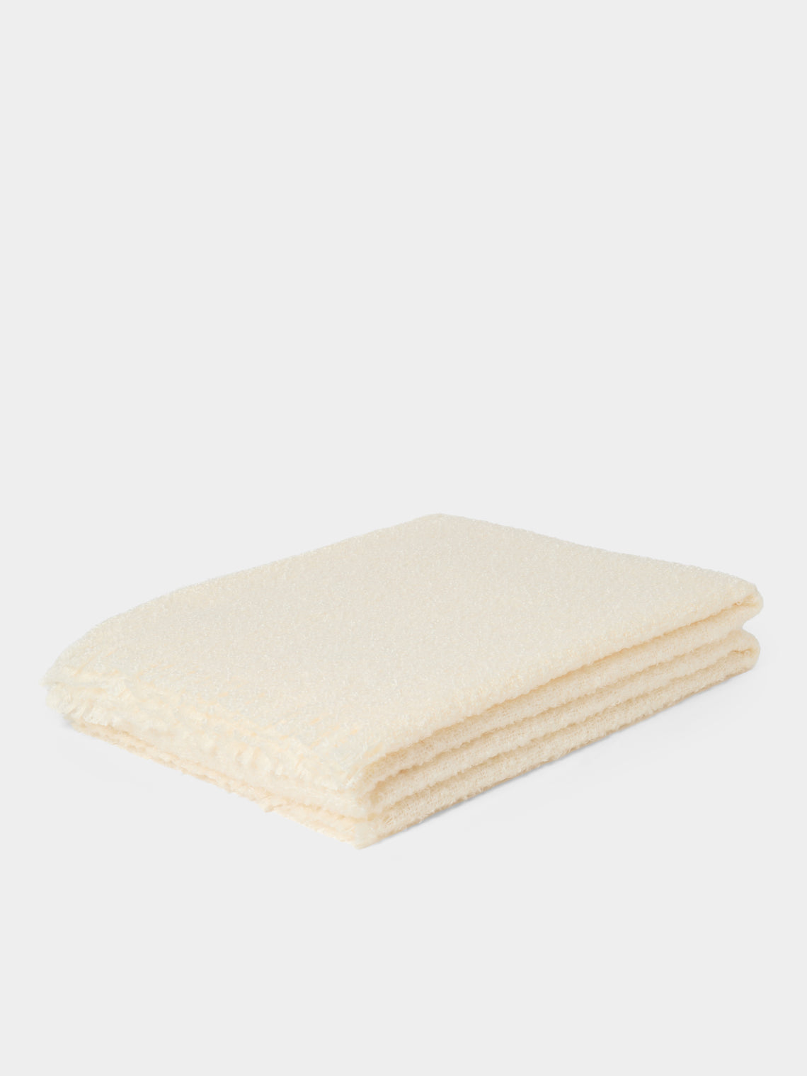 Brun de Vian-Tiran - Cirrus Handwoven Mohair Throw (71in/1.8m) - Cream - ABASK