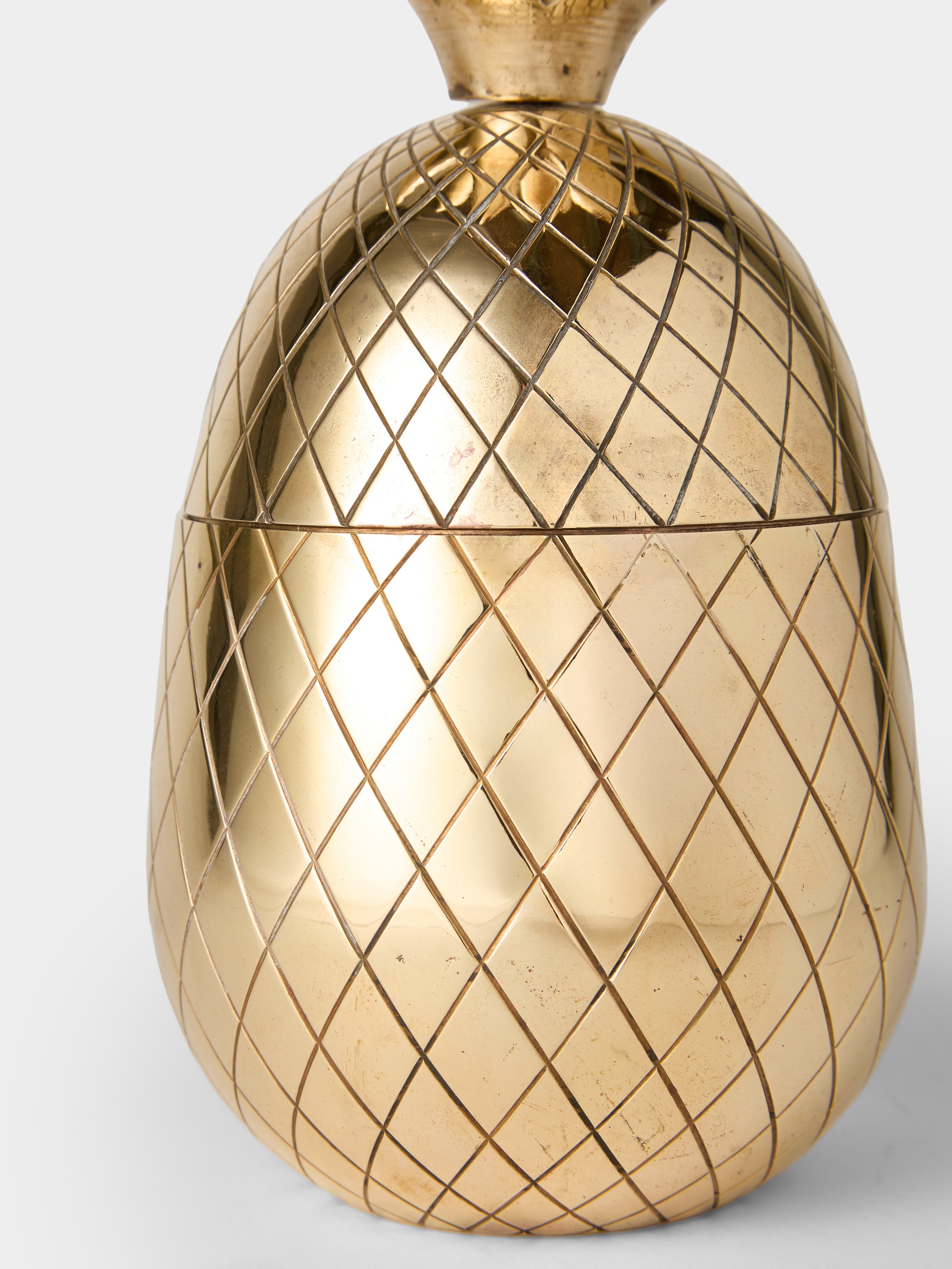 Bronze 20th-Century Pineapple Brass Decorative Ice Bucket by
