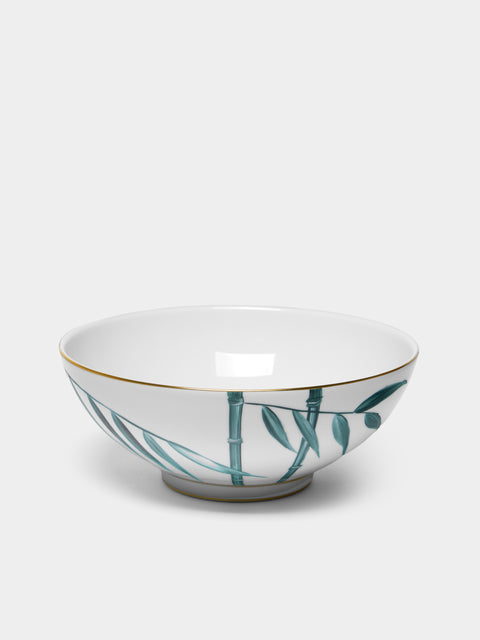 Marie Daage - Jardin d'Arashiyama Hand-Painted Porcelain Large Serving Bowl - White - ABASK - 