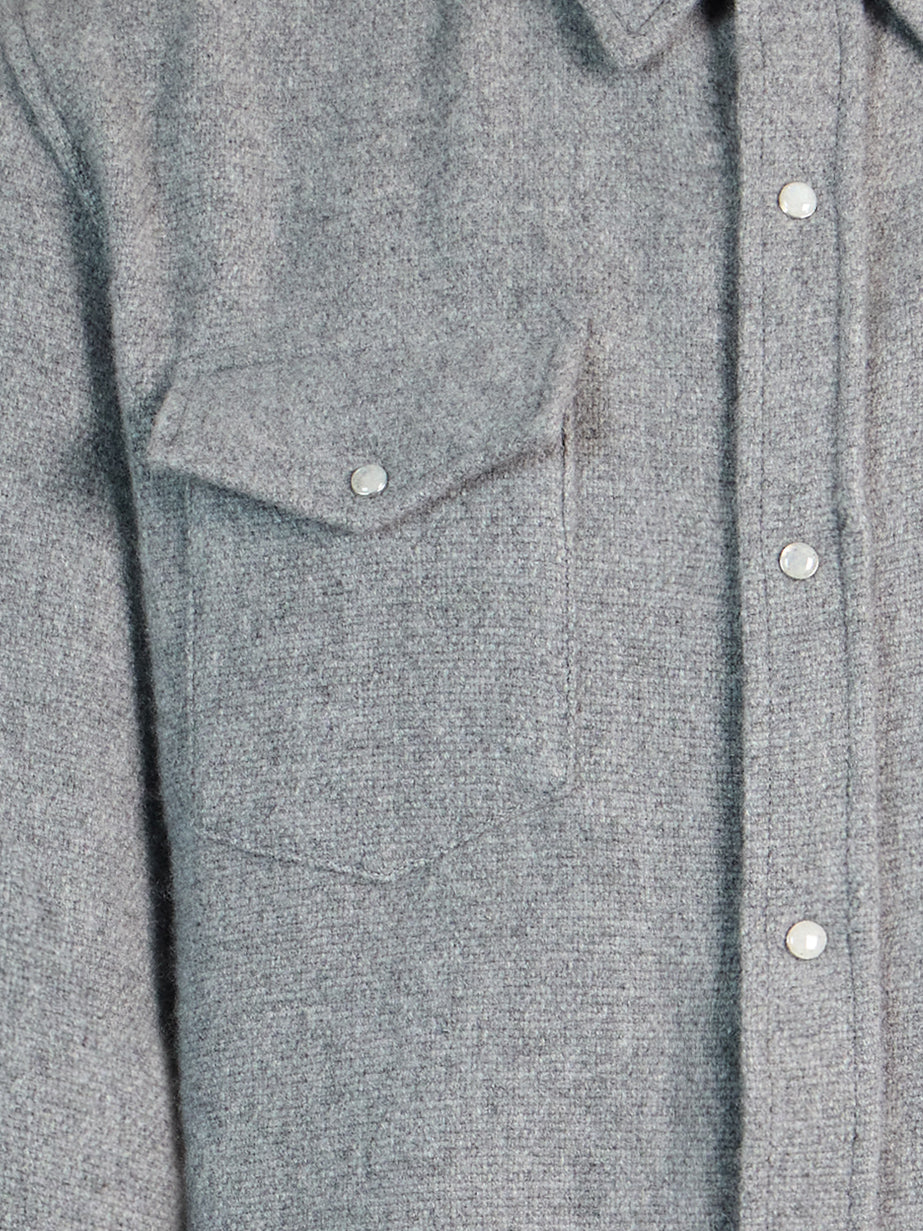 God's True Cashmere - Cashmere Shirt | Size: M - Gray - ABASK