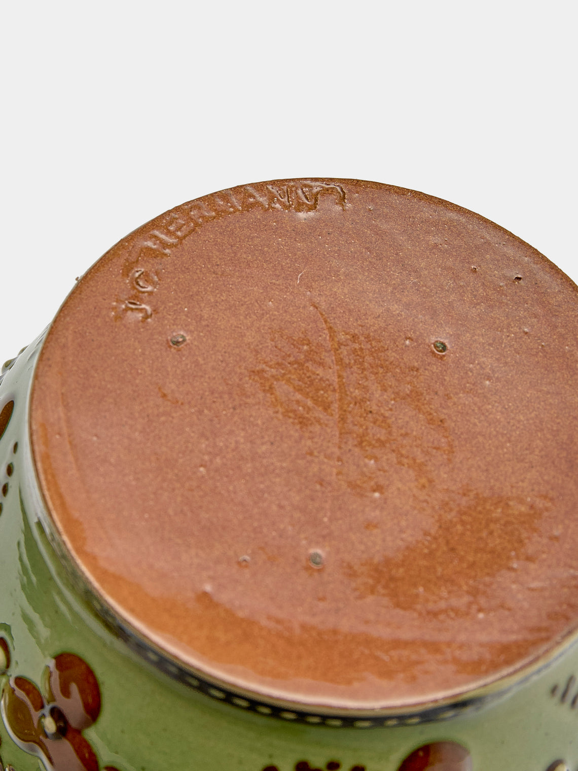 Poterie d’Évires - Flowers Hand-Painted Ceramic Mini Lidded Pot - Green - ABASK