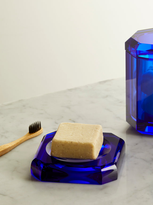 Decor Walther - Cut Crystal Soap Dish - Blue - ABASK