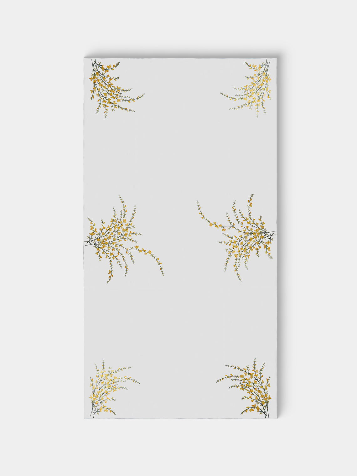 Taf Firenze - | Set of 12 | Floral Hand-Embroidered Linen Tablecloth and Napkins - White - ABASK