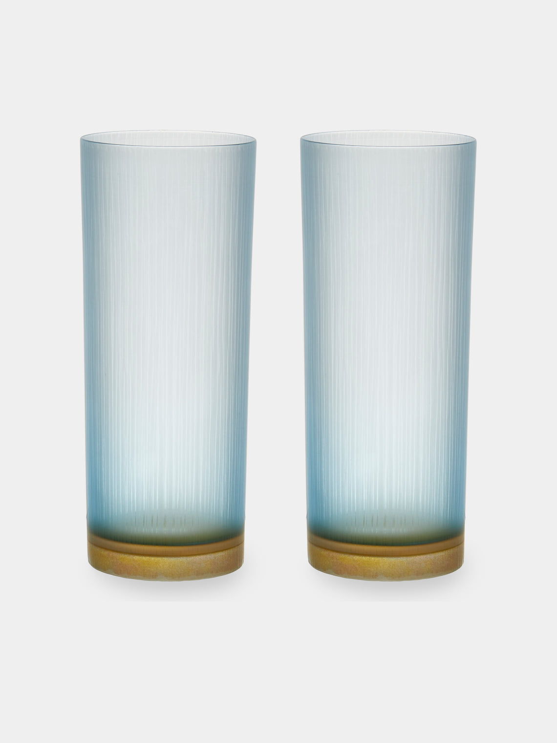 Takeyoshi Mitsui - Silence Hand-Blown Glass Highballs (Set of 2) - Blue - ABASK 