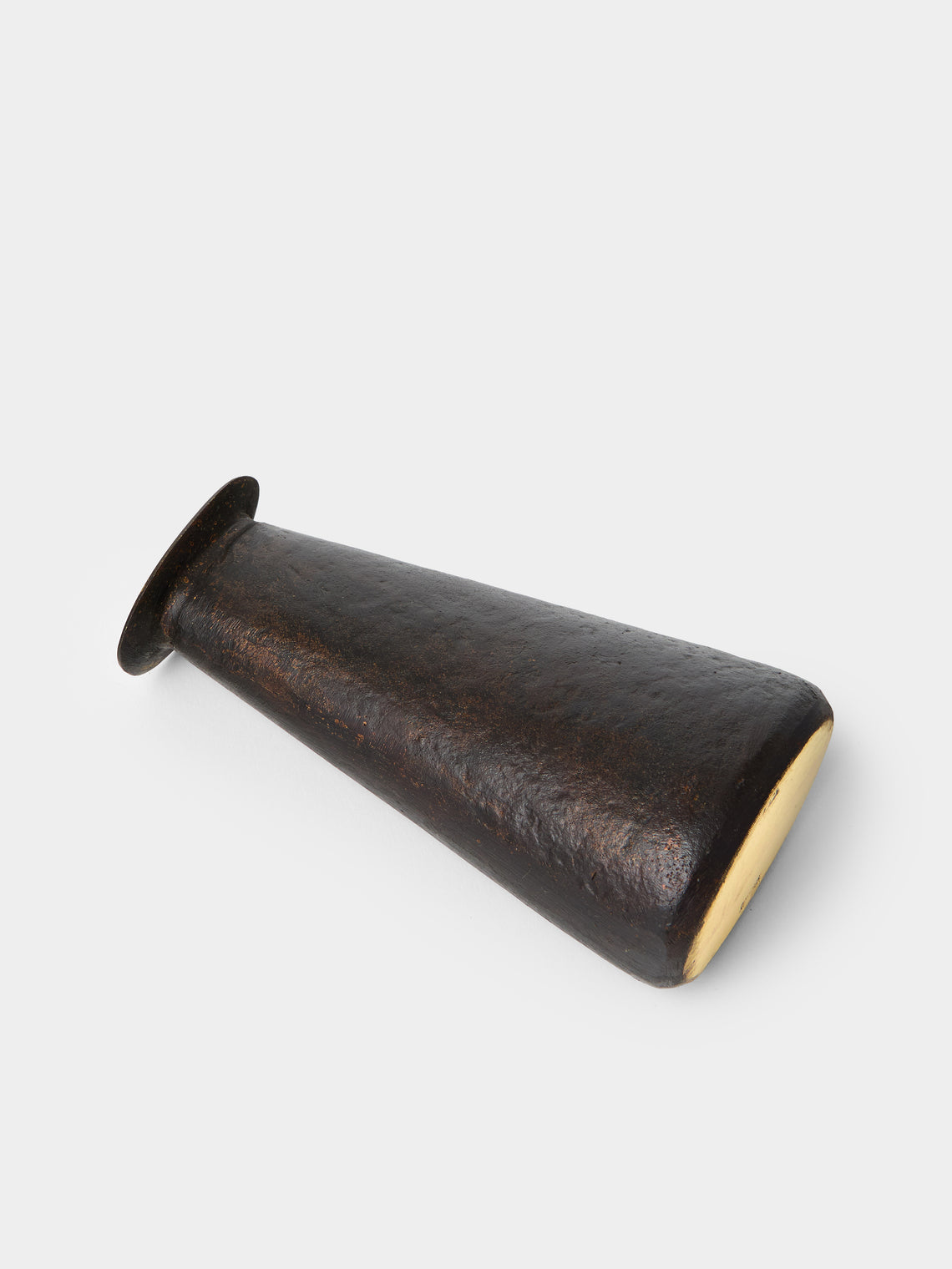 Carl Auböck - Collar Brass Bud Vase (5in/12.5cm) - Black - ABASK