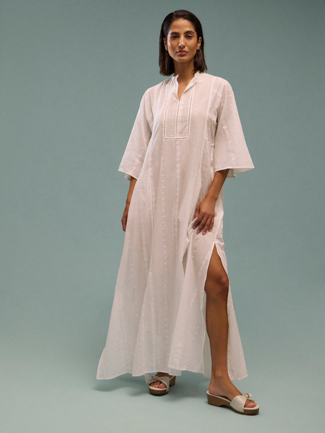 Thierry Colson - The Rachel Cotton Kaftan - White - ABASK