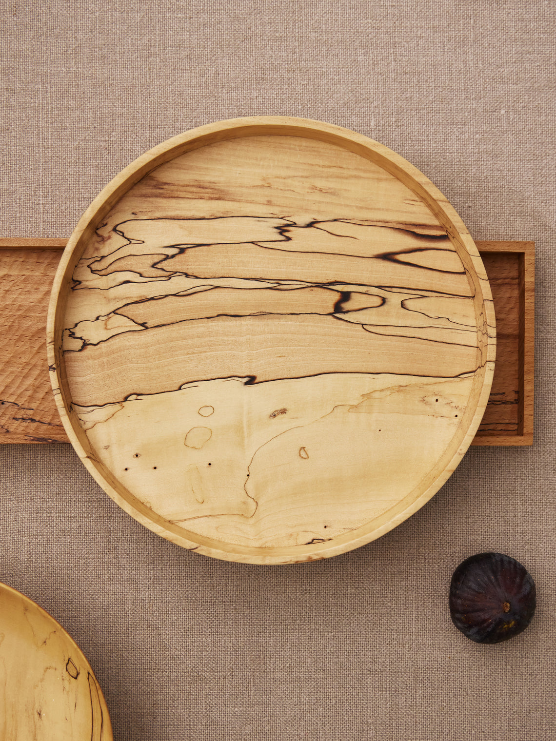 Thursday Furniture - Hand-Turned Japanese Spalted Horse Chestnut Platter - Natural - ABASK
