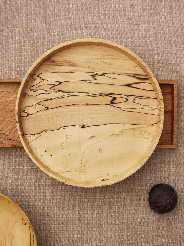 Thursday Furniture - Hand-Turned Japanese Spalted Horse Chestnut Platter - Natural - ABASK