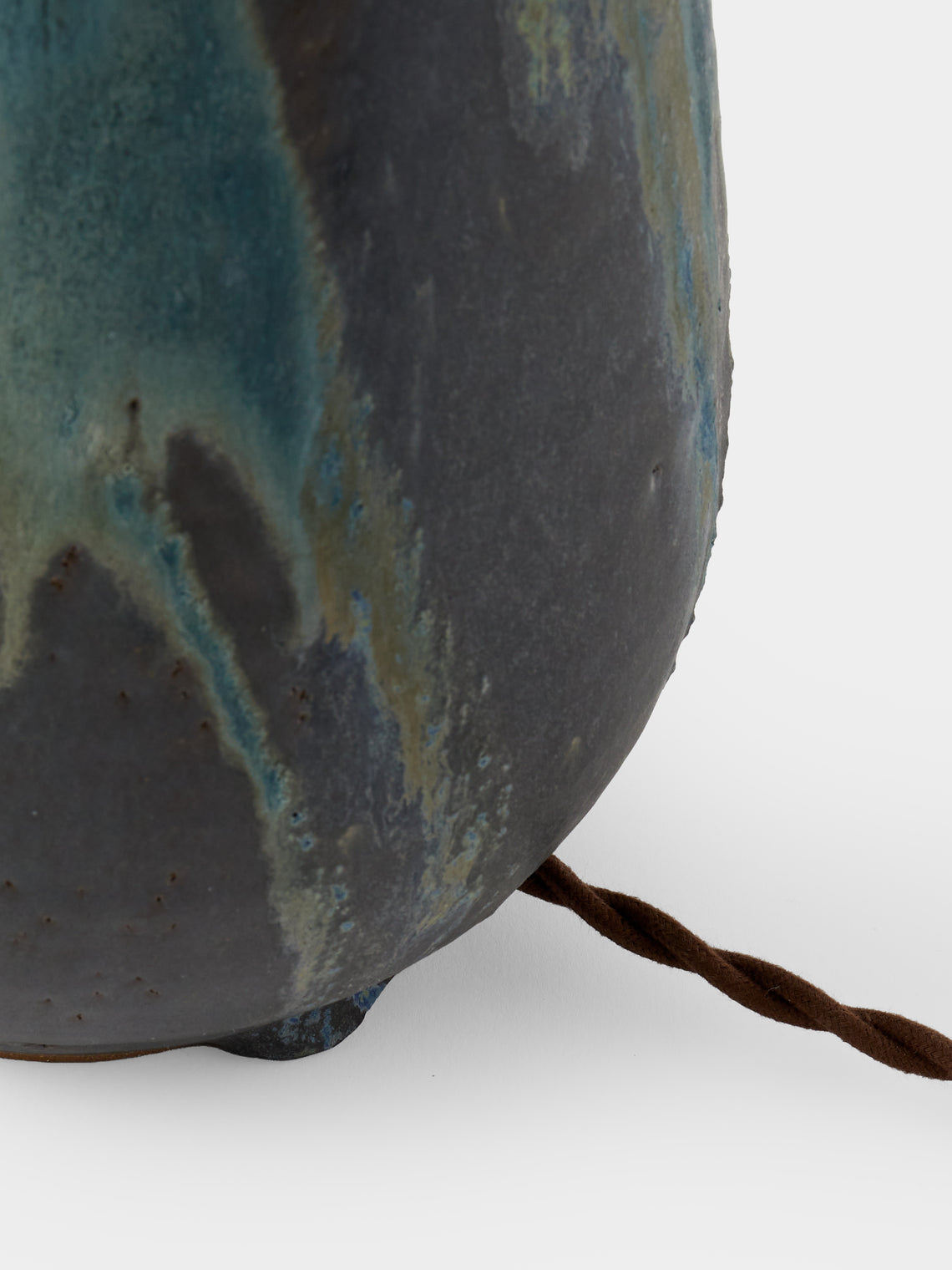 Peter Speliopoulos Projects - Hand-Glazed Stoneware Table Lamp - Blue - ABASK