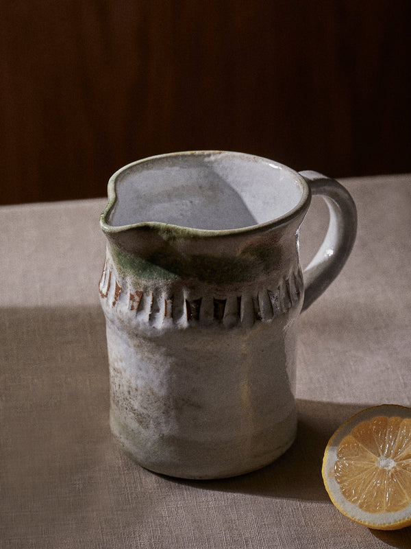 Antique and Vintage - Mid-20th-Century Albert Thiry Ceramic Jug - Beige - ABASK