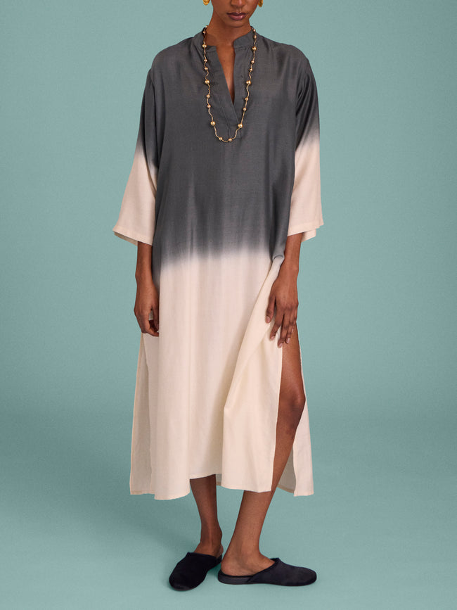 Me & K - Ombré Cashmere Kaftan | Size: S - Ivory - ABASK