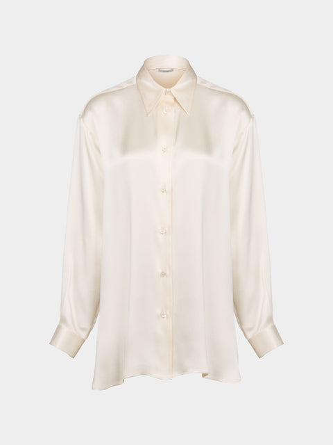 Dusan - Silk Shirt | Size: M - Cream - ABASK - 