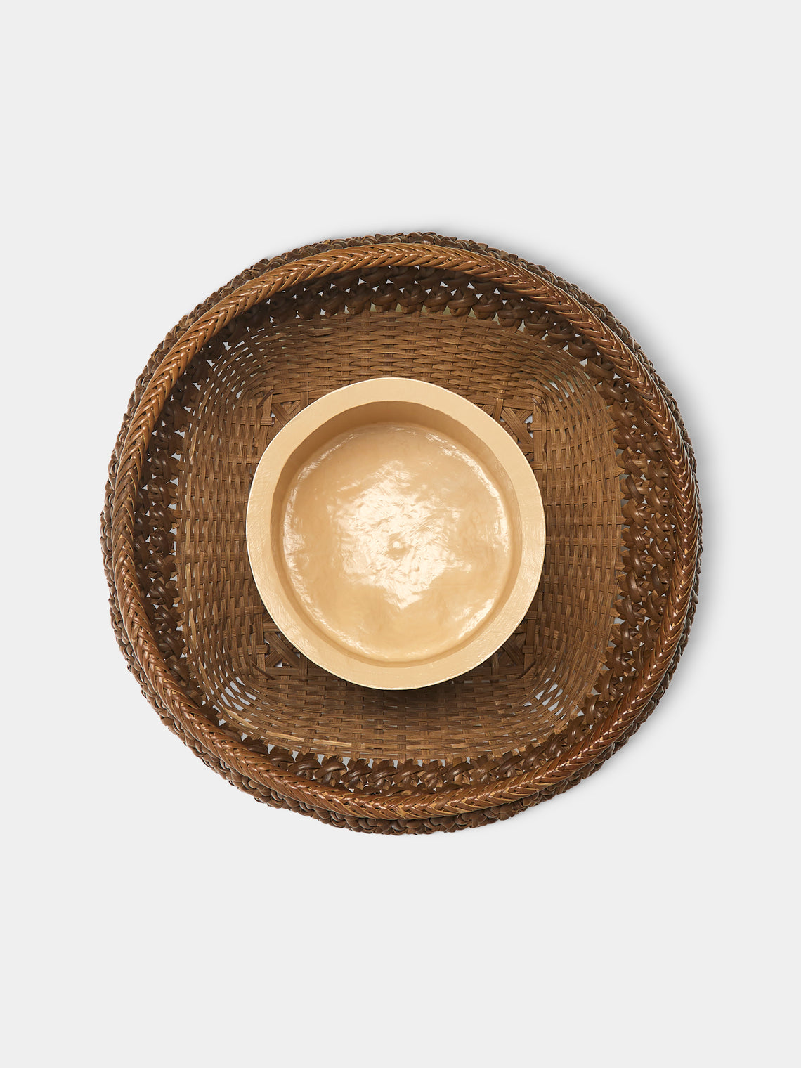 Junpei Kawaguchi - Hand-Braided Rattan Flower Basket - Brown - ABASK