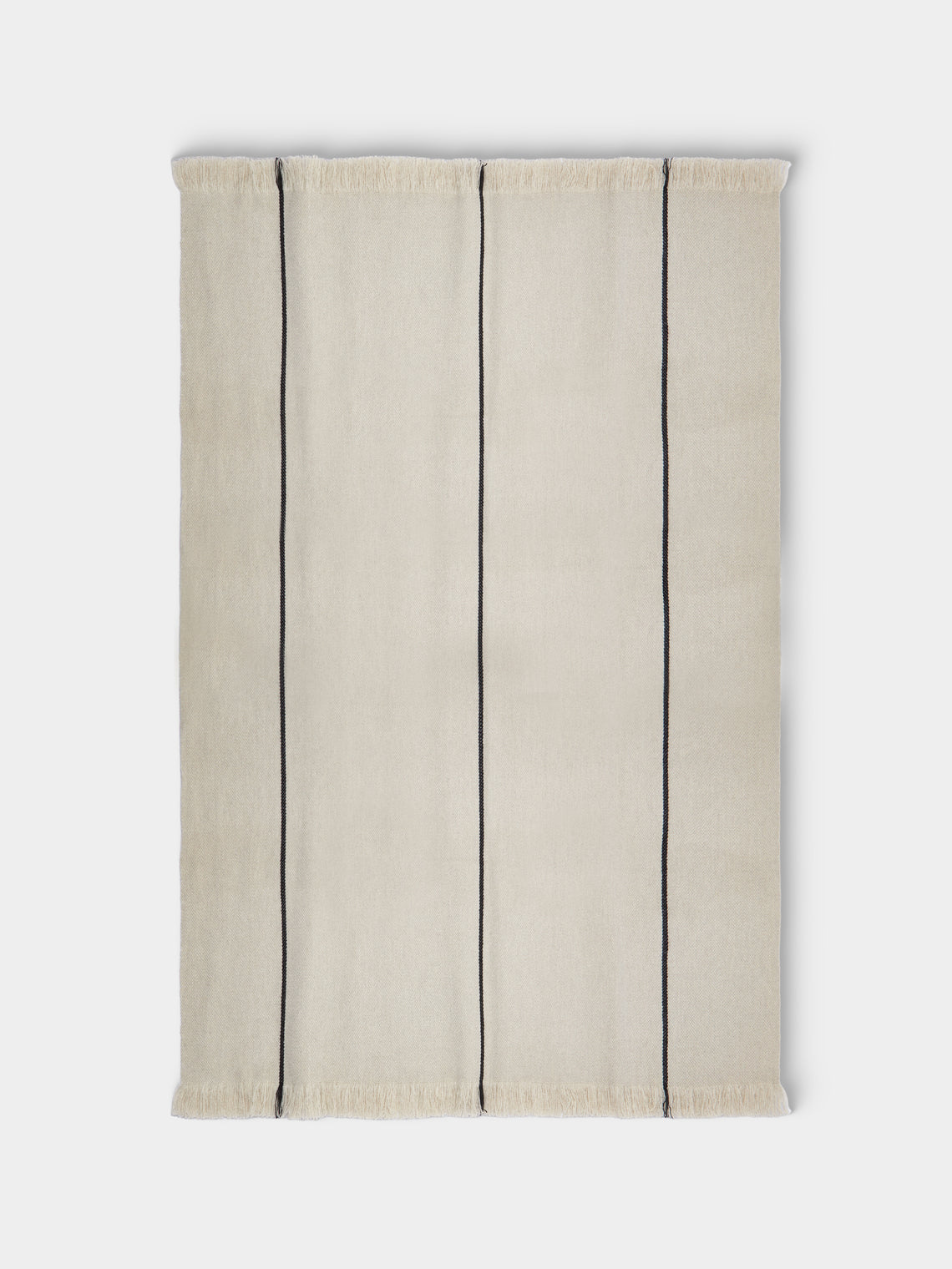 Otherways - 3 Lines Handwoven Yak Blanket (79in/2m) - Cream - ABASK - 