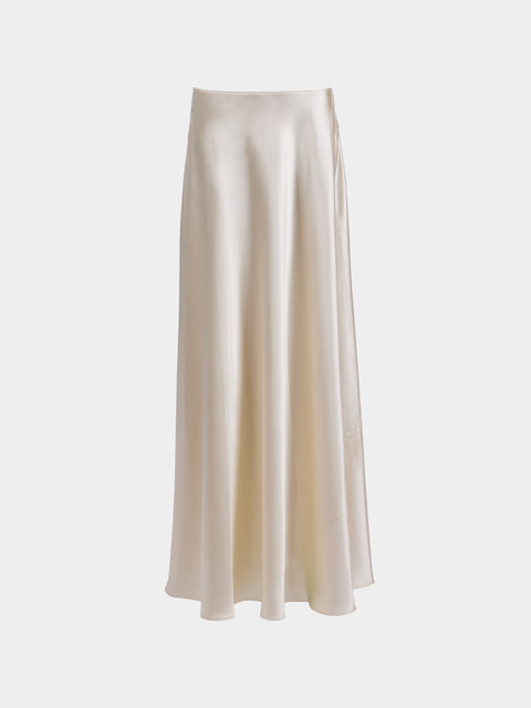 Heirlome - Antonia Silk Long Skirt | Size: XS - Ivory - ABASK - 