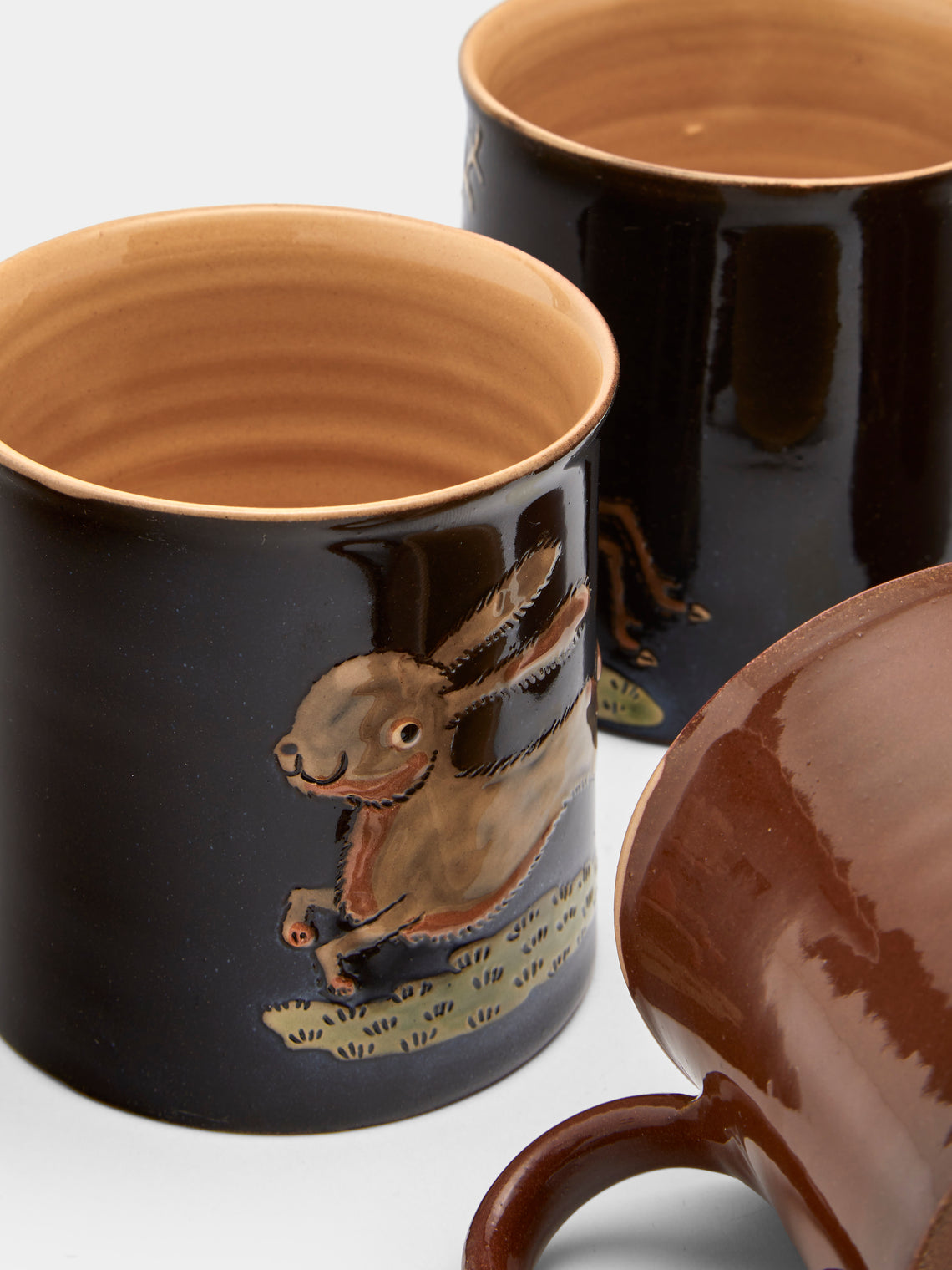 Animals Hand-Painted Ceramic Mugs (Set of 6)