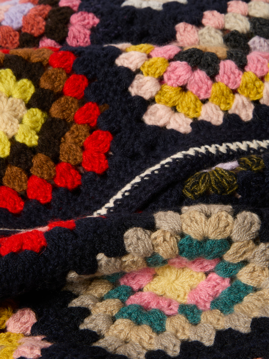 Saved NY - Afghan Quilted Cashmere Throw (79in/2m) - Multiple - ABASK