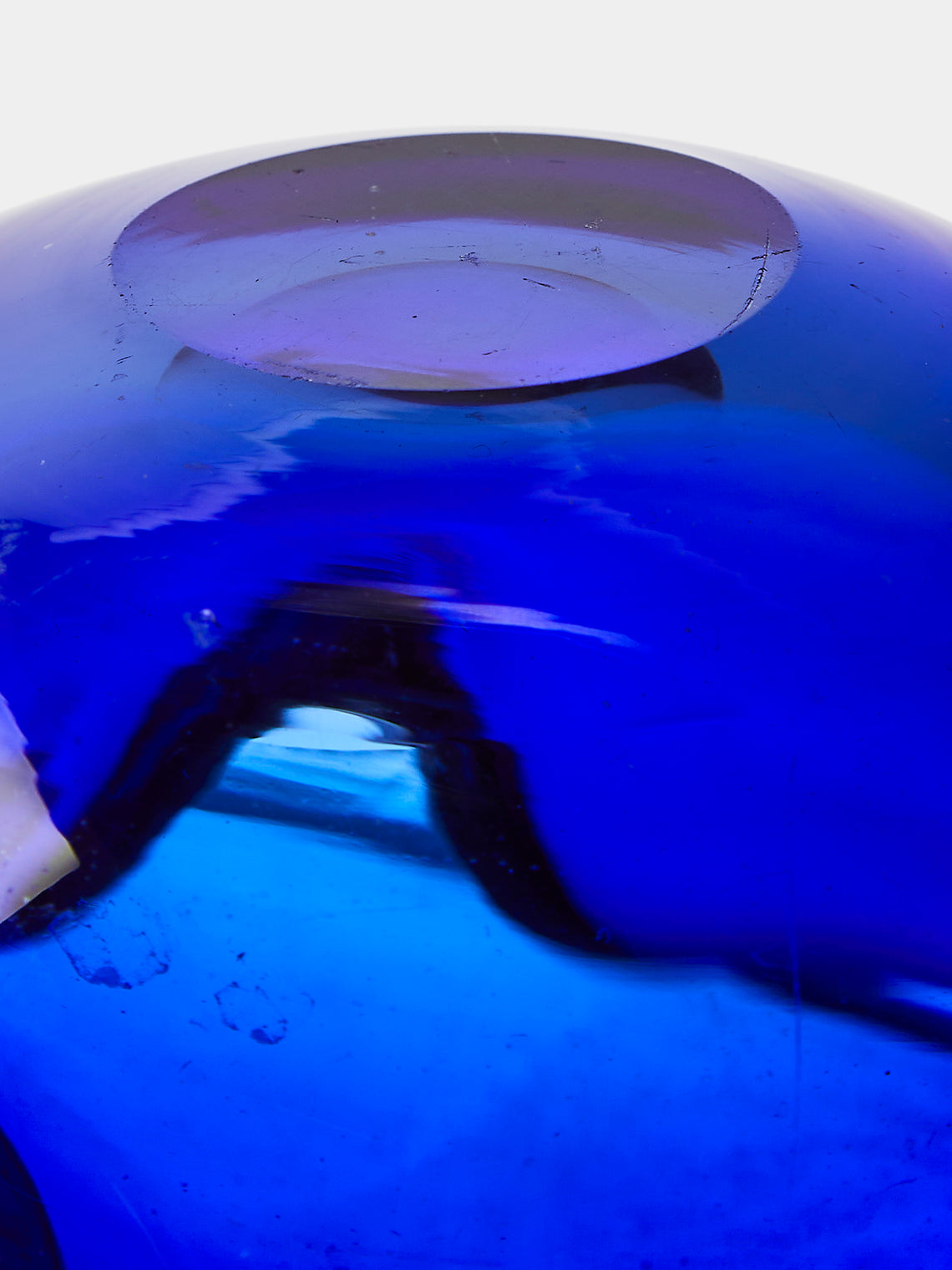 Antique and Vintage - Mid-Century Glass Ashtray - Blue - ABASK