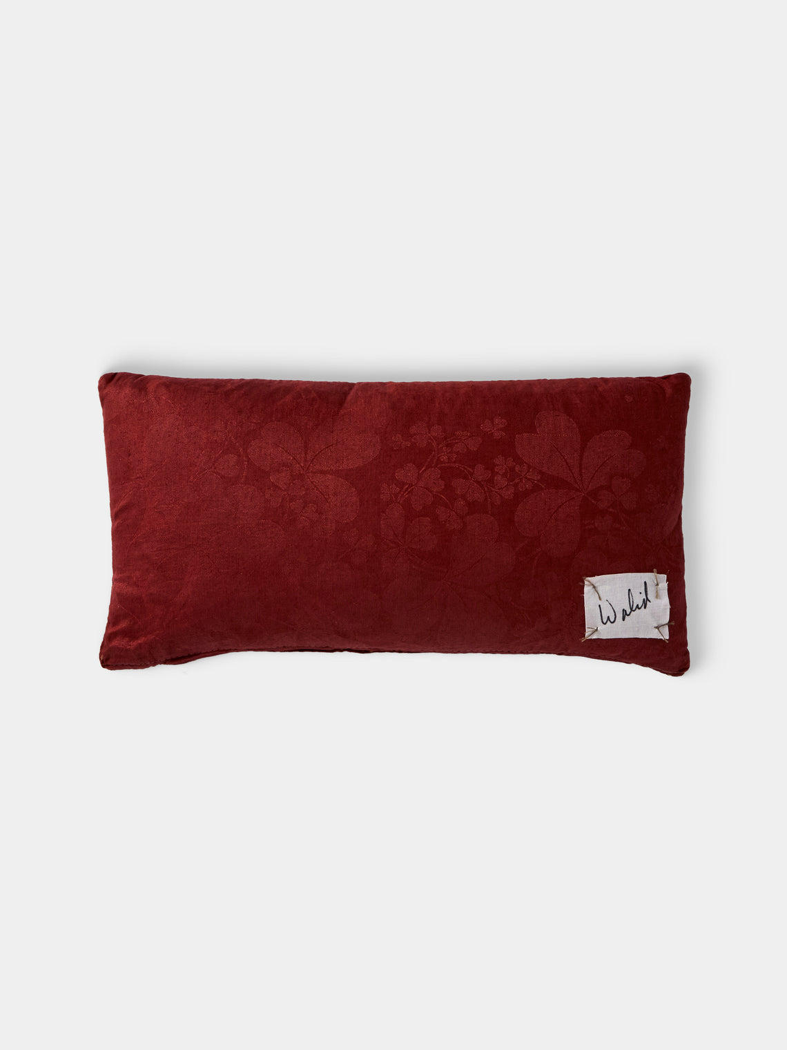 By Walid - 1920s Needlepoint Wool and Damask Cushion (17.5in/45cm) - Multiple - ABASK