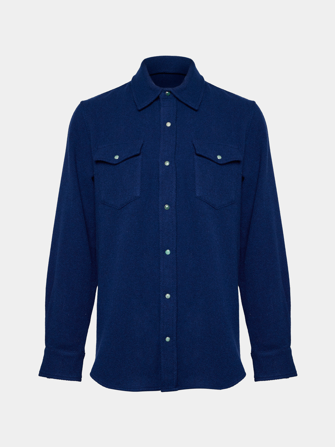 God's True Cashmere - Blue Lagoon Cashmere Shirt | Size: S - Blue - ABASK - 