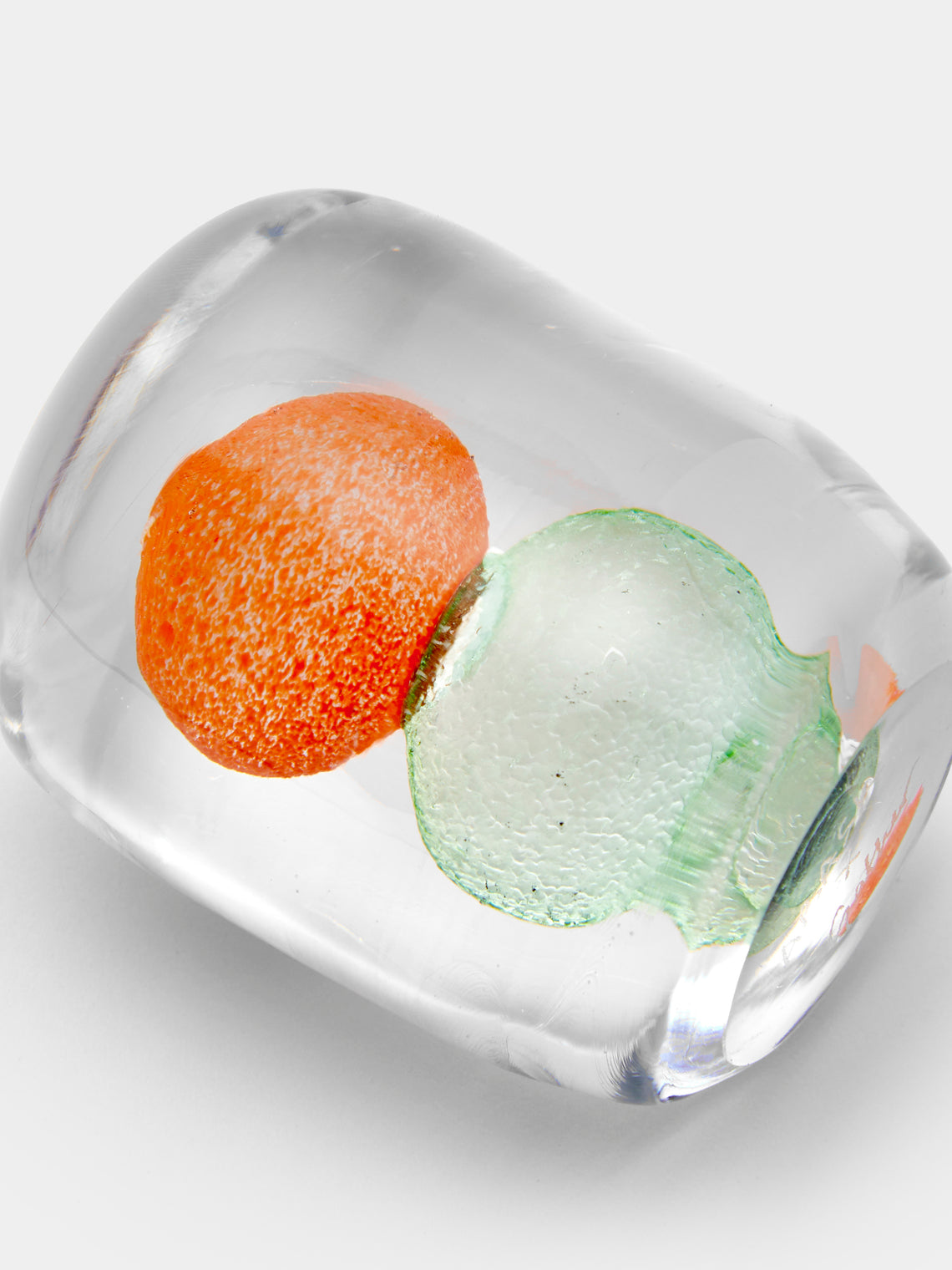 Gather - Hand-Blown Glass Paperweight - Orange - ABASK