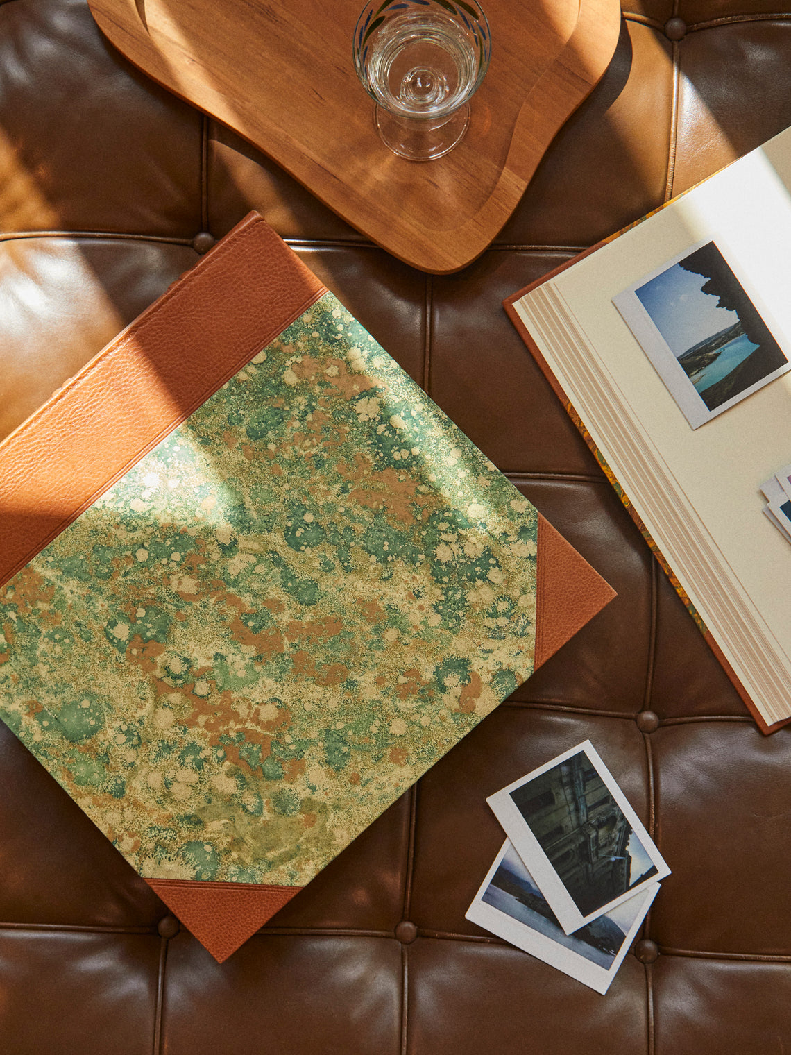 Hand-Marbled Leather Bound Large Photo Album