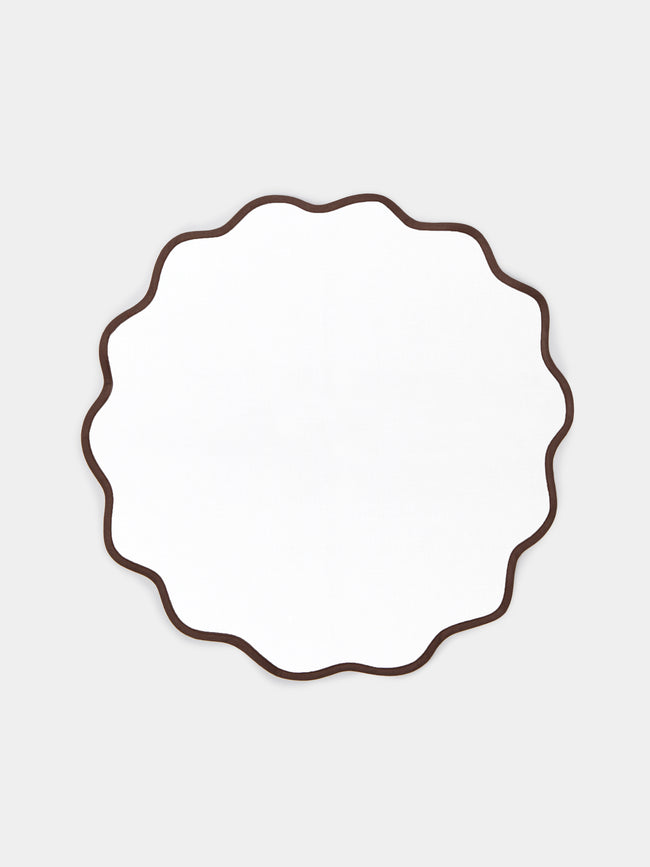 Angela Wickstead - Chiara Scalloped Linen Placemats (Set of 4) - Brown - ABASK - 