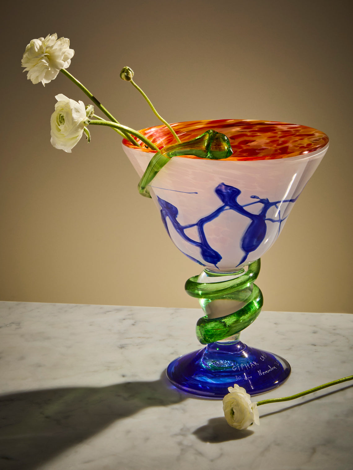 Vintage Montpellier - 1930s  La Verrerie de Biot Glass Vase - Clear - ABASK