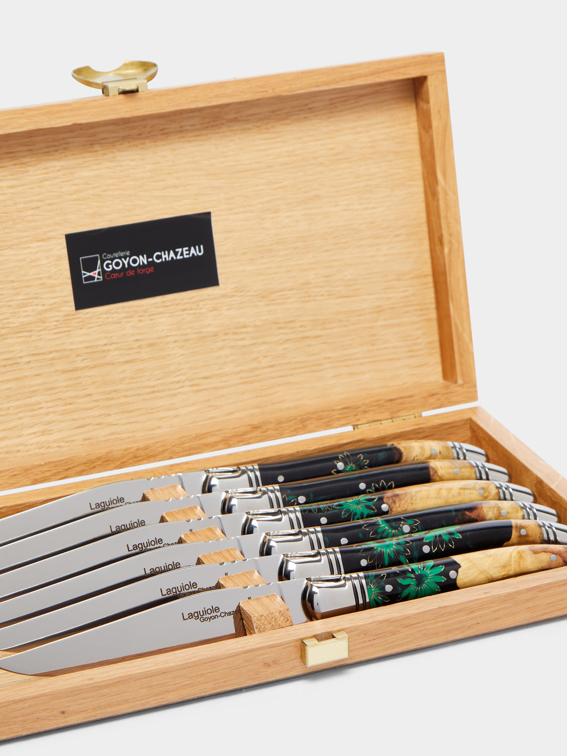 Goyon-Chazeau - Le Thiers Pressed Flowers Resin Steak Knives (Set of 6) -  - ABASK