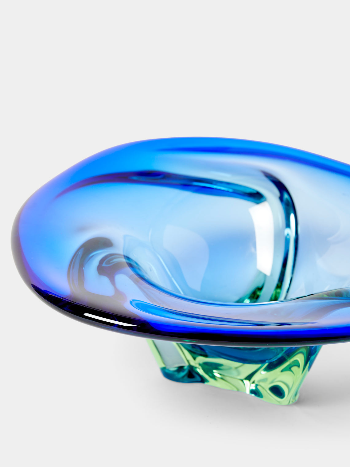 Antique and Vintage - Mid-Century Murano Glass Bowl - Blue - ABASK