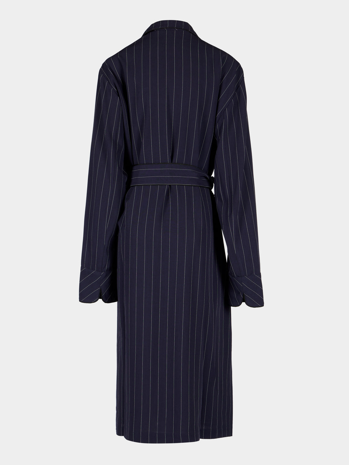 Dorso - Women's The Gessato Wool Robe - Navy - ABASK