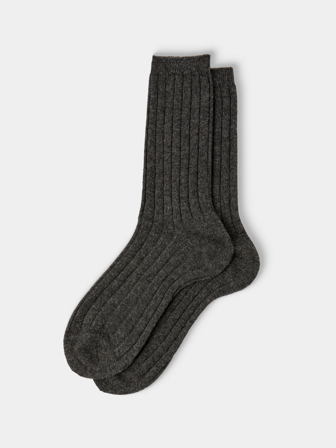 Maria La Rosa - Women's Ribbed Wool-Blend Socks | One Size - Gray - ABASK - 