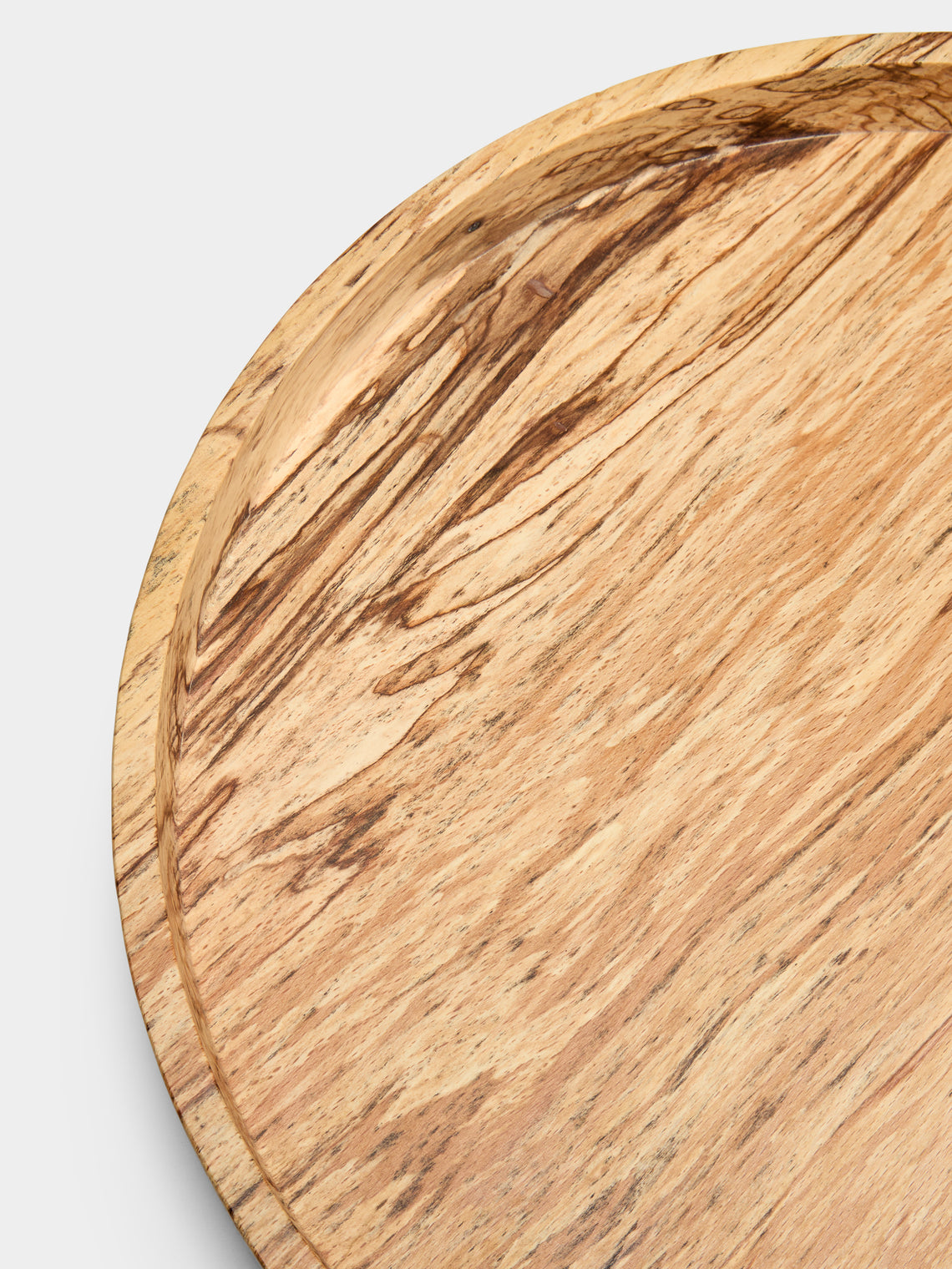 Bird & Branch - Hand-Turned Spalted Beech Service Tray (17.5in/44cm) - Natural - ABASK