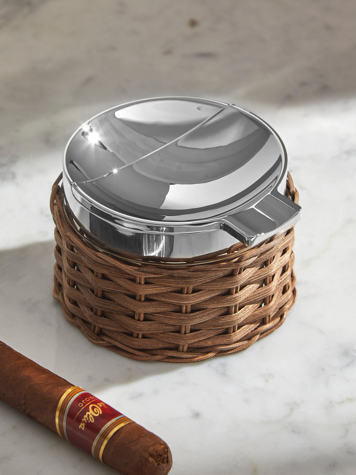 Pigment France - Toledo Rattan Ashtray - Brown - ABASK