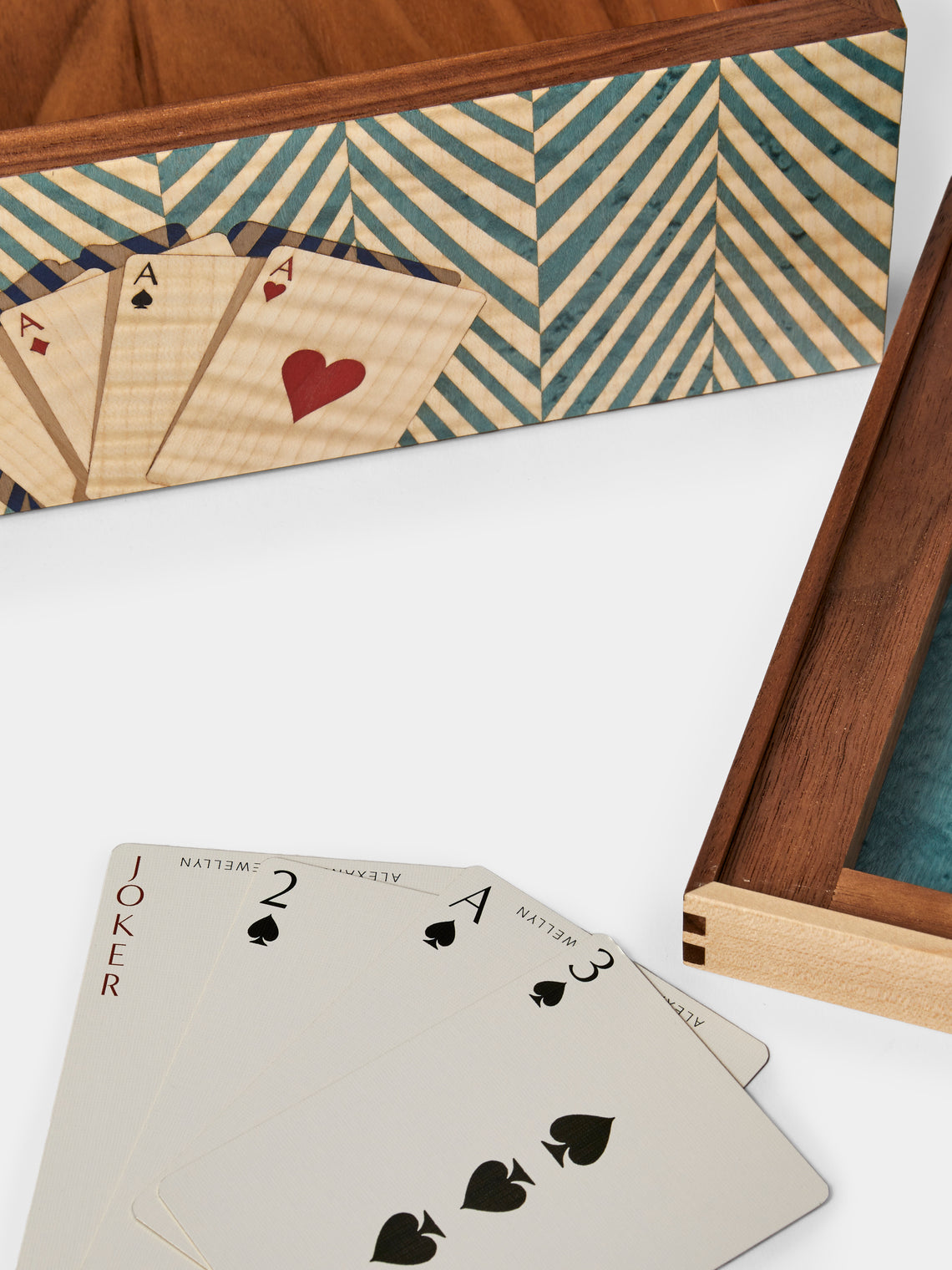 Alexandra Llewellyn - Turquoise Wood Playing Cards Set - Blue - ABASK