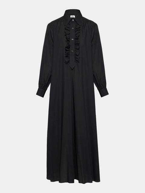 Sebline - Women's Ruffle Cotton Shirt Dress | Size: XS - White - ABASK - 