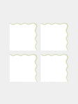 Angela Wickstead - Chiara Scalloped Linen Napkins (Set of 4) - Light green - ABASK - 
