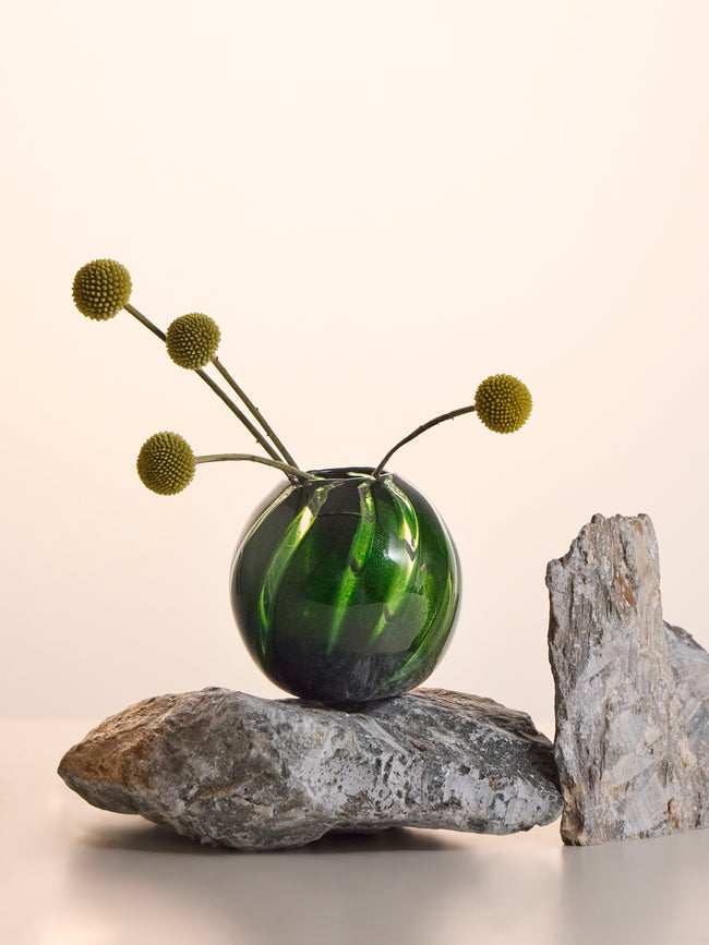 Moonarij - Babymoon Hand-Blown Glass Vase (4.5in/12cm) - Green - ABASK