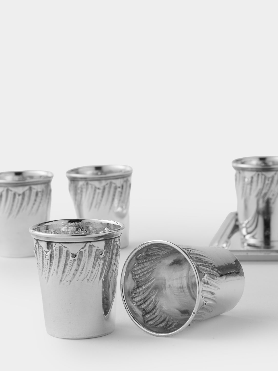 Antique and Vintage - 1900s Solid Silver Shot Glasses (Set of 12) - Silver - ABASK