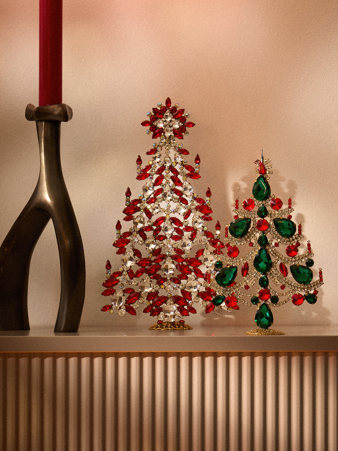 ABASK Decorations - Charming Czech Crystal Tree - Red - ABASK