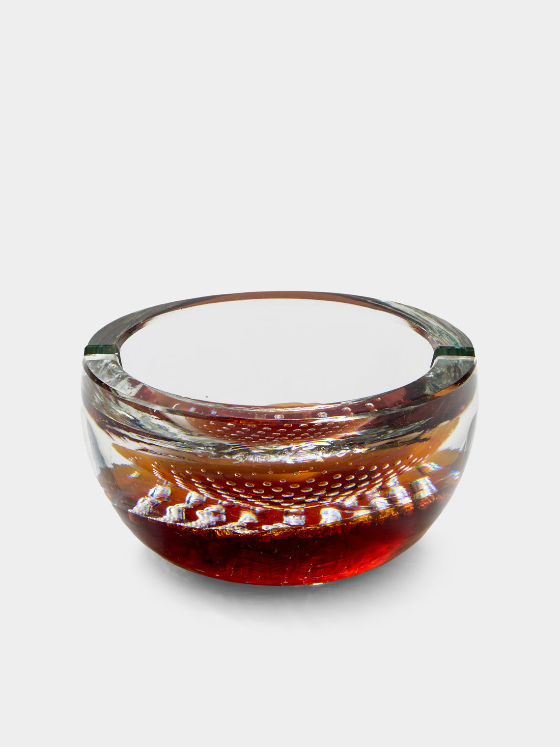 Antique and Vintage - Mid-Century Murano Glass Ashtray - Orange - ABASK - 