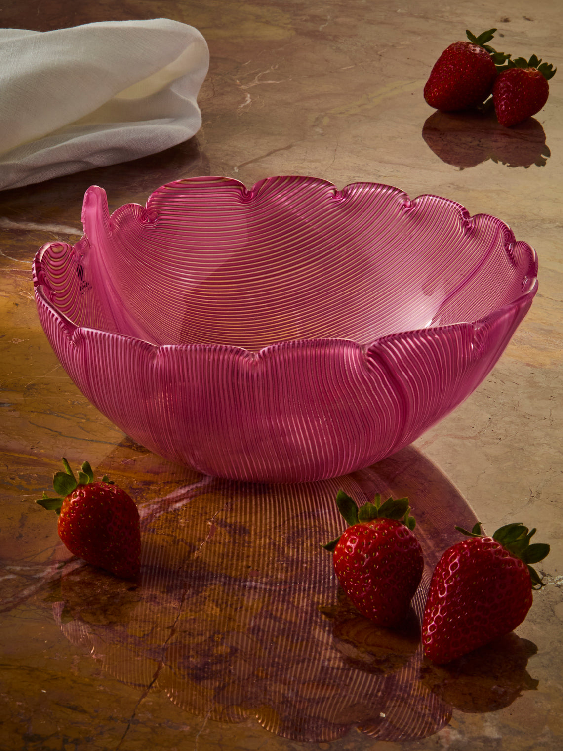 Antique and Vintage - 1982 Venini Glass Bowl - Pink - ABASK