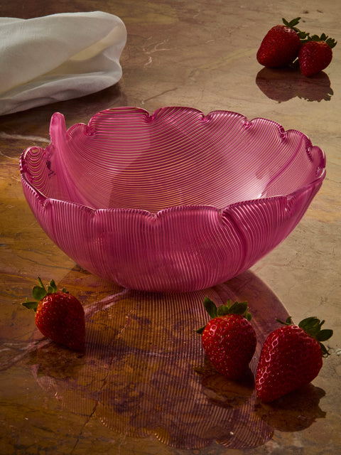 Antique and Vintage - 1982 Venini Glass Bowl - Pink - ABASK