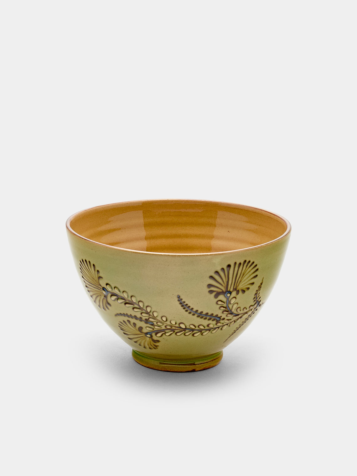 Poterie d’Évires - Flowers Hand-Painted Ceramic Bowls (Set of 6) - Green - ABASK