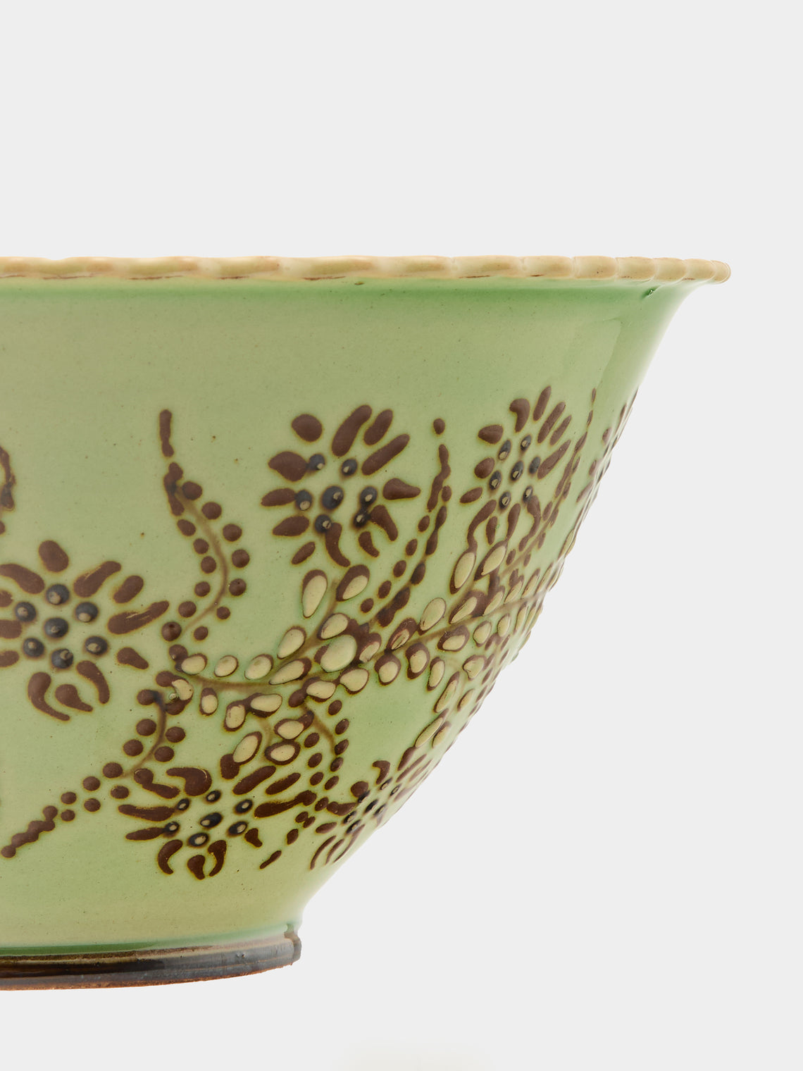 Poterie d’Évires - Flowers Hand-Painted Ceramic Mini Salad Bowl - Green - ABASK