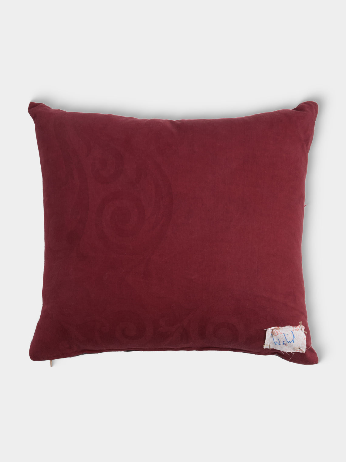 By Walid - 19th-Century English Needlepoint Wool and Damask Cushion (19.5in/50cm) - Multiple - ABASK