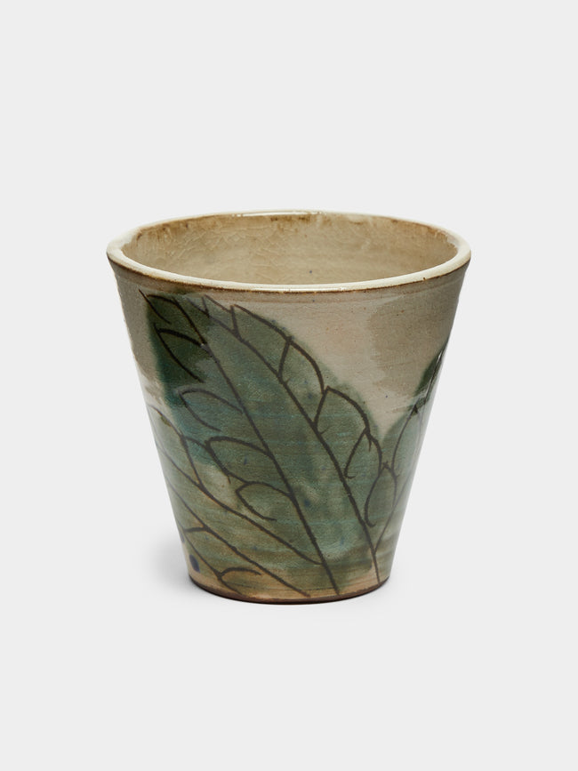 Malaika - Leaves Hand-Painted Ceramic Espresso Cups (Set of 4) -  - ABASK - 