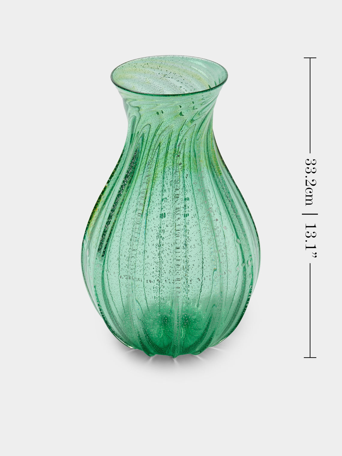 Antique and Vintage - 1980s Marco Toso Borella Murano Glass Vase (13in/33cm) - Green - ABASK